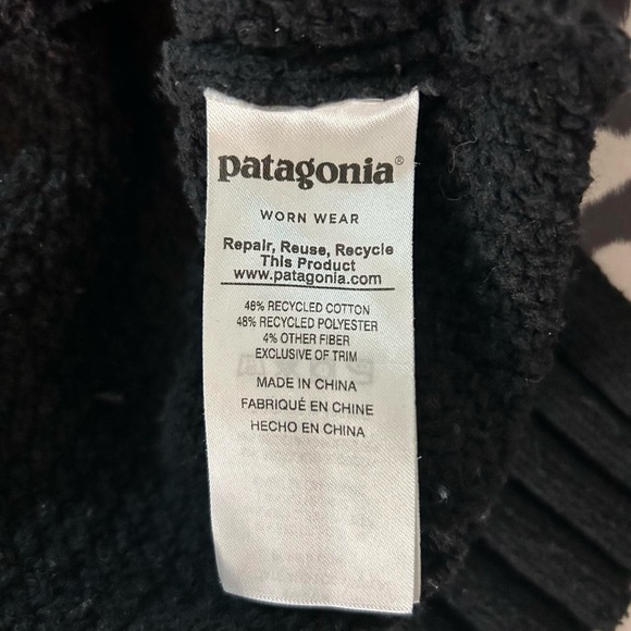 Patagonia Worn Wear Turtleneck Sweater | Black Cable Knit | XL - Picture 4 of 8